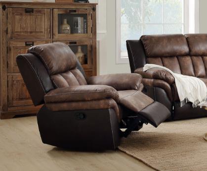 Jaylen Recliner; Toffee & Espresso Polished Microfiber 55427