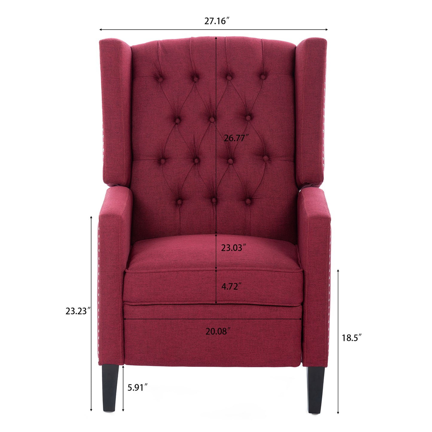 27.16\\\\\\\\\\\\\\\" Wide Manual Wing Chair Recliner