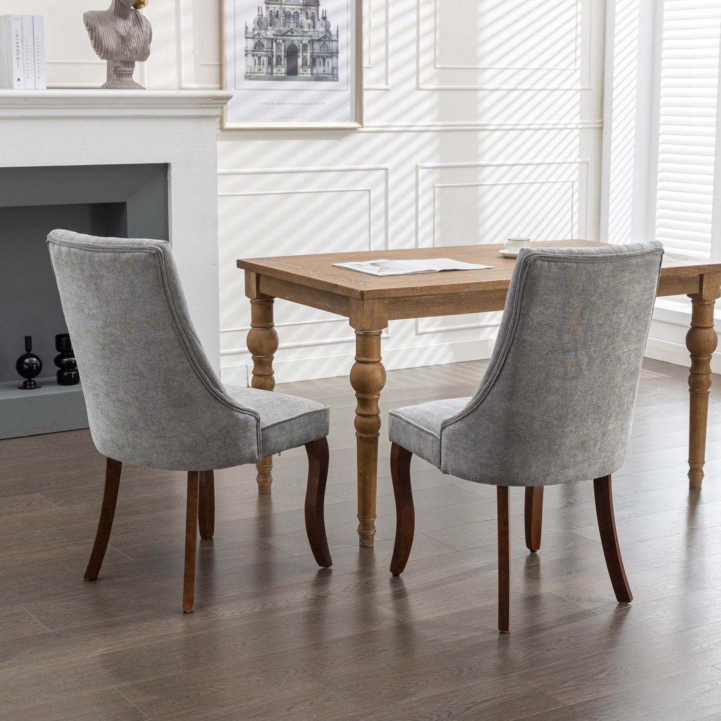 Rayon Cloth Flocking Linen Dining Chairs