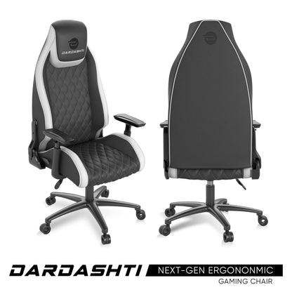 Next-Gen Ergonomic Gaming Chair, 8 Way Adjustable Arm Rest, Multi-Tilt, Steel Frame in White