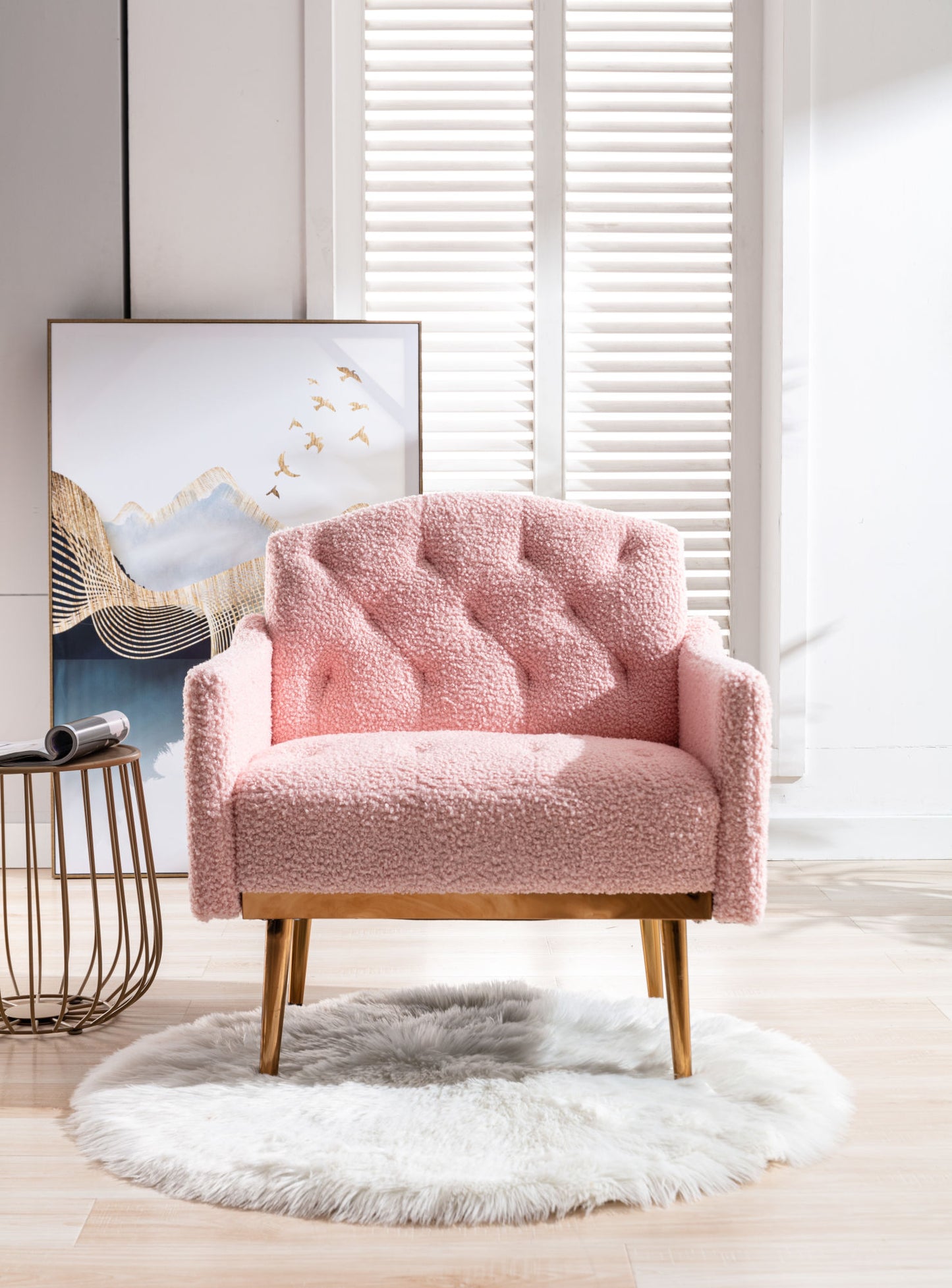 Leisure single sofa with Rose Golden feet