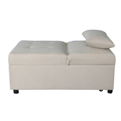 Folding Ottoman Sofa Bed Beige