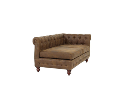 Reversible One Arm Loveseat Dark Coffee