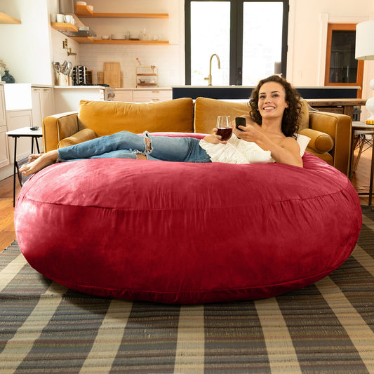 Jaxx 6 ft Cocoon - Large Bean Bag Chair for Adults, Cinnabar